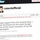 Cesc se disculpa por la derrota contra Barcelona Cesc se disculpa por la derrota contra Barcelona