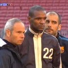 Abidal visitó la práctica de hoy Abidal visitó la práctica de hoy