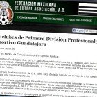 Federacion-veta-a-Record Comunicado de la Federación donde ratifica el veto