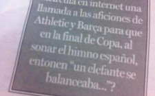 Animan a cantar un elefante en la Copa del Rey