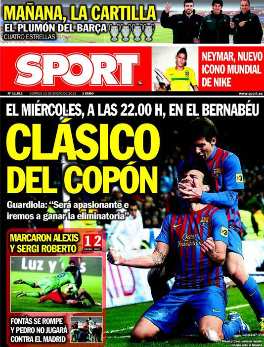 Portadas viernes 13 de enero de 2012 Futbol Sapiens