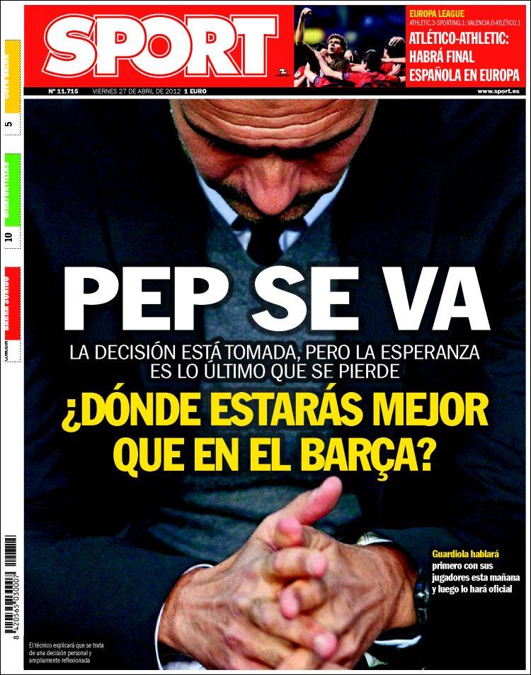 La prensa del viernes 27/04/2012 Futbol Sapiens