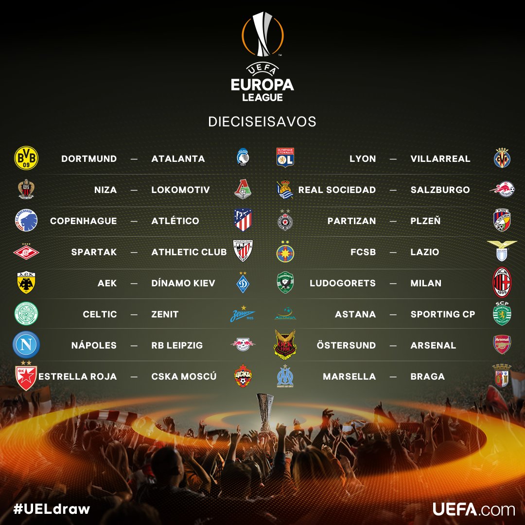 Definidos los Dieciseisavos de Final de la Europa League