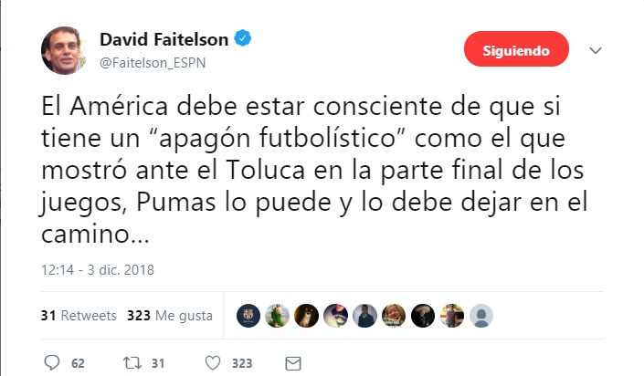 Un trolleo más a David Faitelson en su twitter Un trolleo más a David Faitelson en su twitter