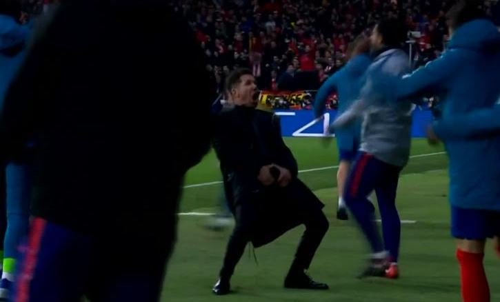 La apasionada celebración de Simeone ante la Juventus La apasionada celebración de Simeone ante la Juventus