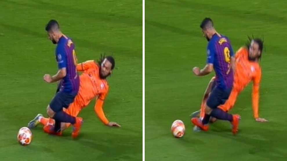¿Y el VAR? El polémico penal de Denayer sobre Luis Suárez