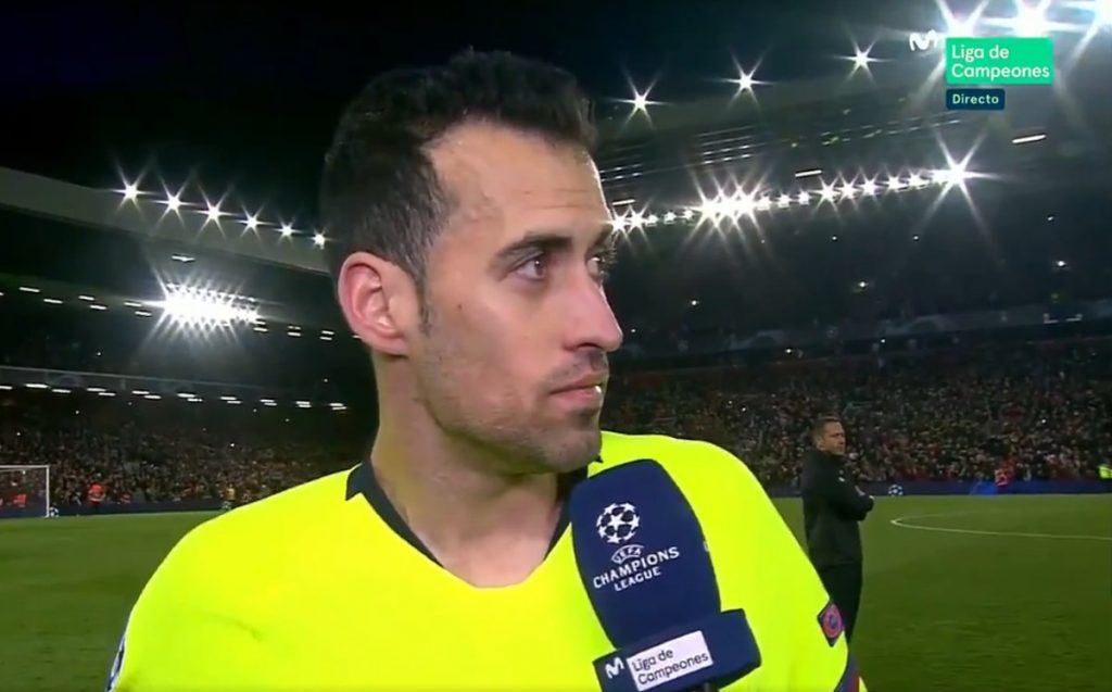 Busquets, entre lágrimas: ''Es muy duro caer así. Toca pedir disculpas a la afición''