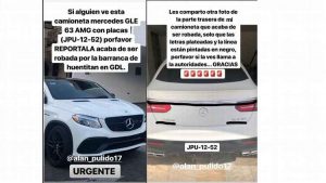 El futbolista denunció el robo del vehículo en sus redes. El futbolista denunció el robo del vehículo en sus redes.