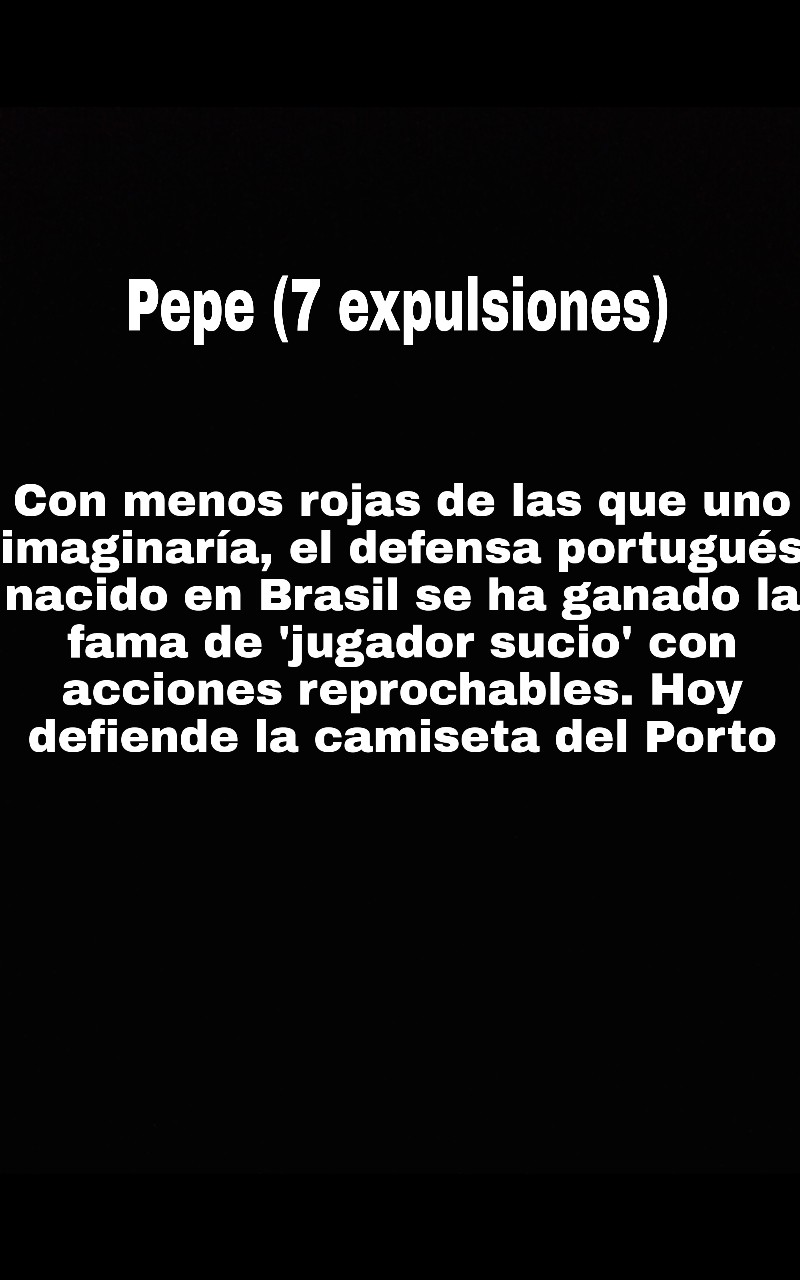 ¿Cuántas tarjetas rojas tiene Pepe en toda su carrera?