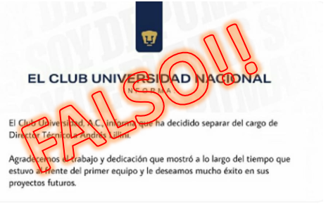 Comunicado falso sobre Andrés Lillini Comunicado falso sobre Andrés Lillini